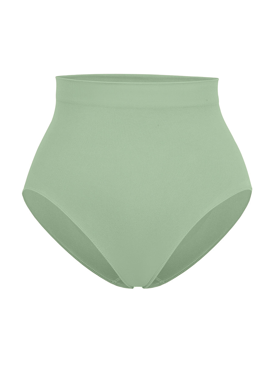 Shop Lily High Waisted Classic Shaping Panties, зелена боја: бесшевни обликувачки гаќички со висок струк – производот на неутрална позадина