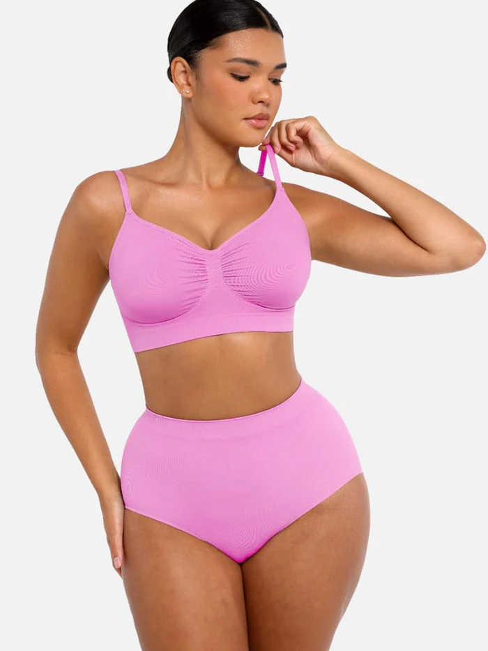 High Waisted Classic Shaping Panties, розова боја – во комбинација со соодветен градник
