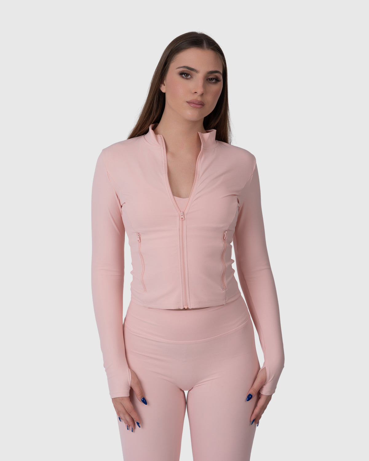 Align Soft Sculpt Jacket, пепелно розова боја – поглед од напред (друг агол)