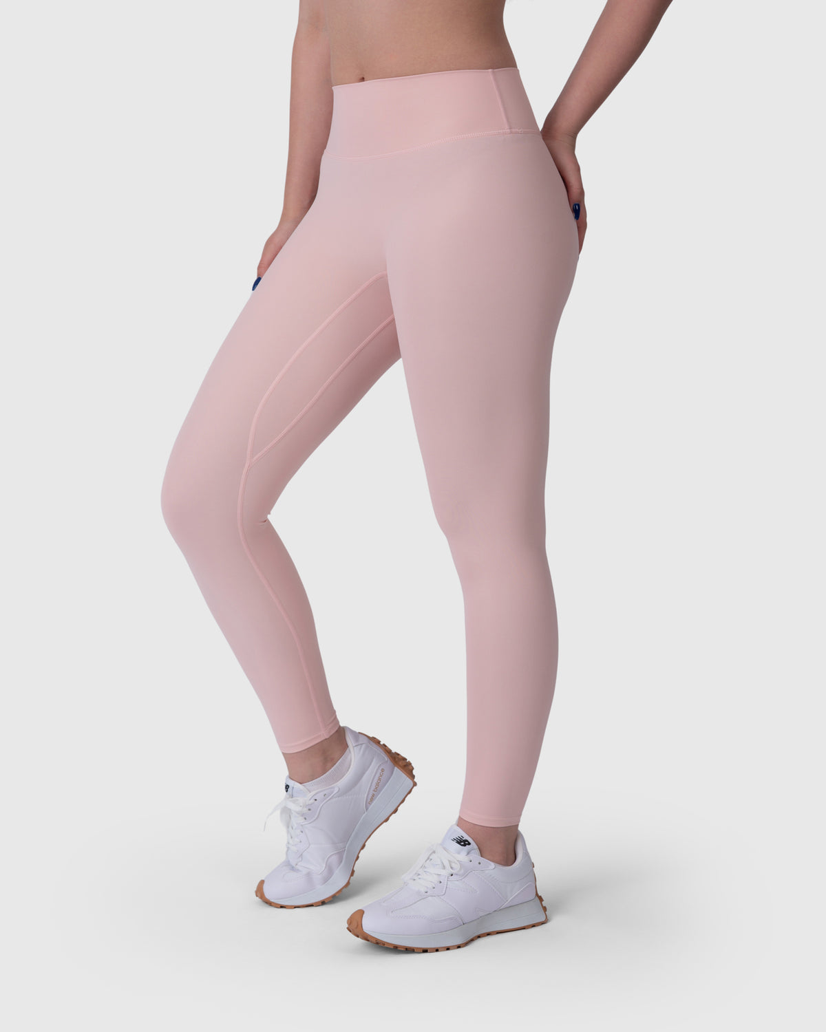 Shop Lily Align Soft High Waisted Leggings, пепелно розова боја: хеланки со висок струк – страничен поглед